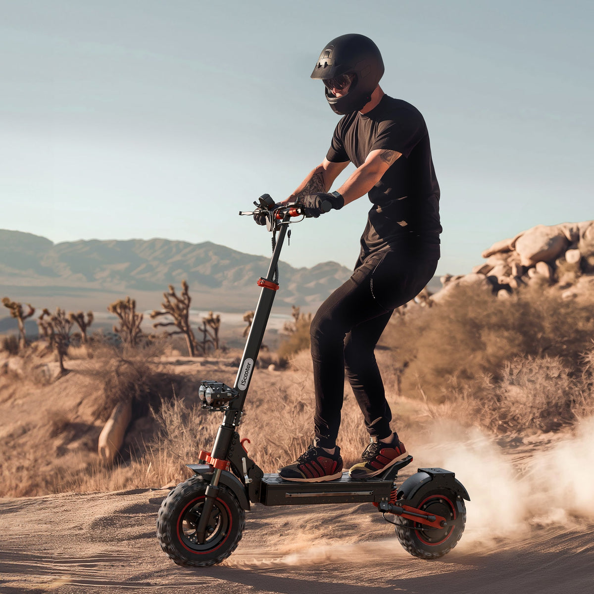 iScooter iX5S 1000W off-road electric scooter: 28 mph, 40-mile range, 11-inch off-road tubeless tires, dual suspension, EABS plus double disc brakes, IPX4 water resistance, 60 lb folded, 330 lb max load