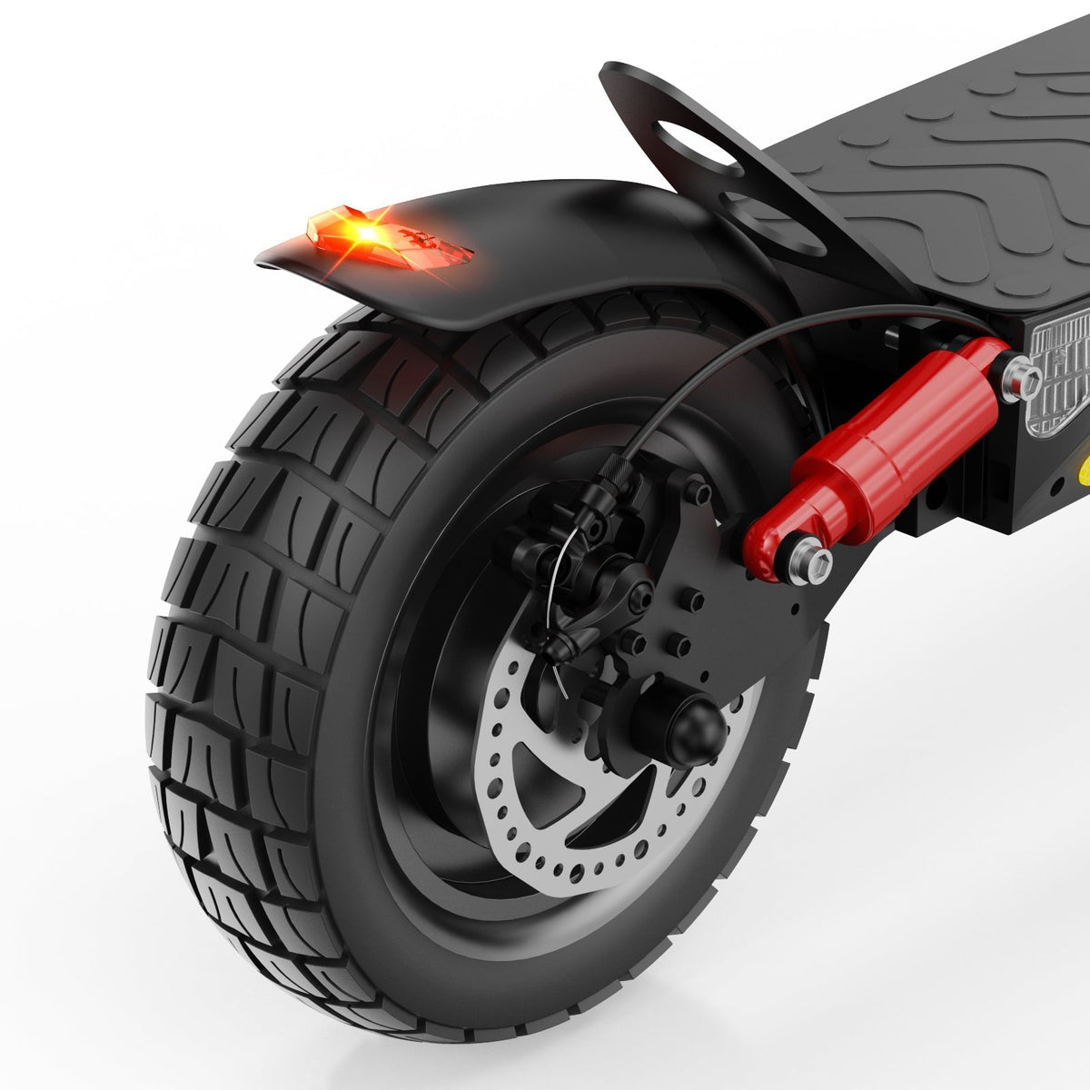 iScooter iX3 800W budget off-road folding electric scooter: 48V peak 800W brushless rear motor, 24 mph, 720Wh battery, 10-inch off-road pneumatic tires, dual disc + E-ABS, dual suspension, turn signal indicator, 52.2 lb folded, IPX4