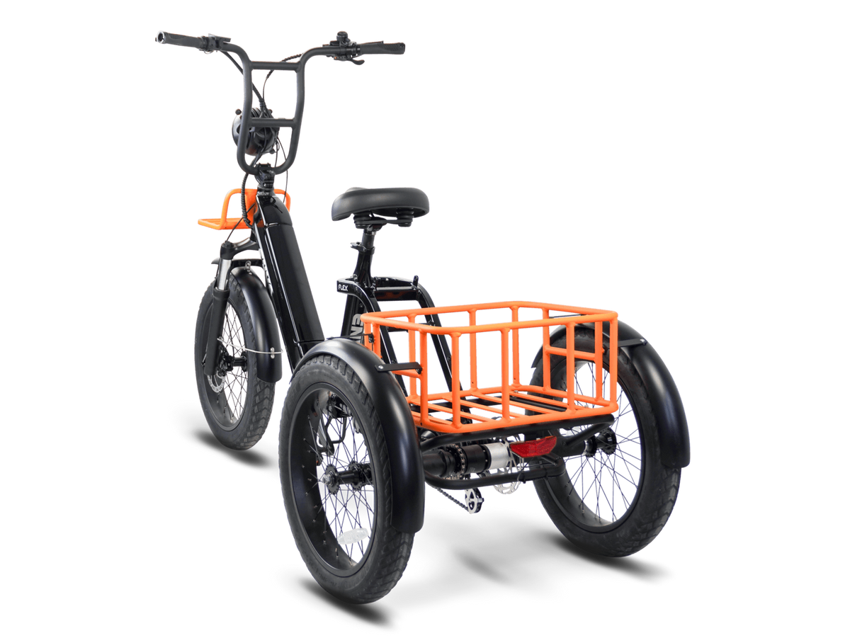 ENVO Flex Trike close product view showing the folding trike frame and fat tires.