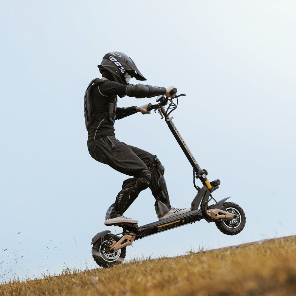 Circooter Cruiser Pro 2400W dual-motor off-road electric scooter with 11-inch pneumatic off-road tires, dual hydraulic suspension front and rear, hydraulic disc brakes, extra-wide deck, UL 2272 certified electrical system, and a 38 mph top-speed claim