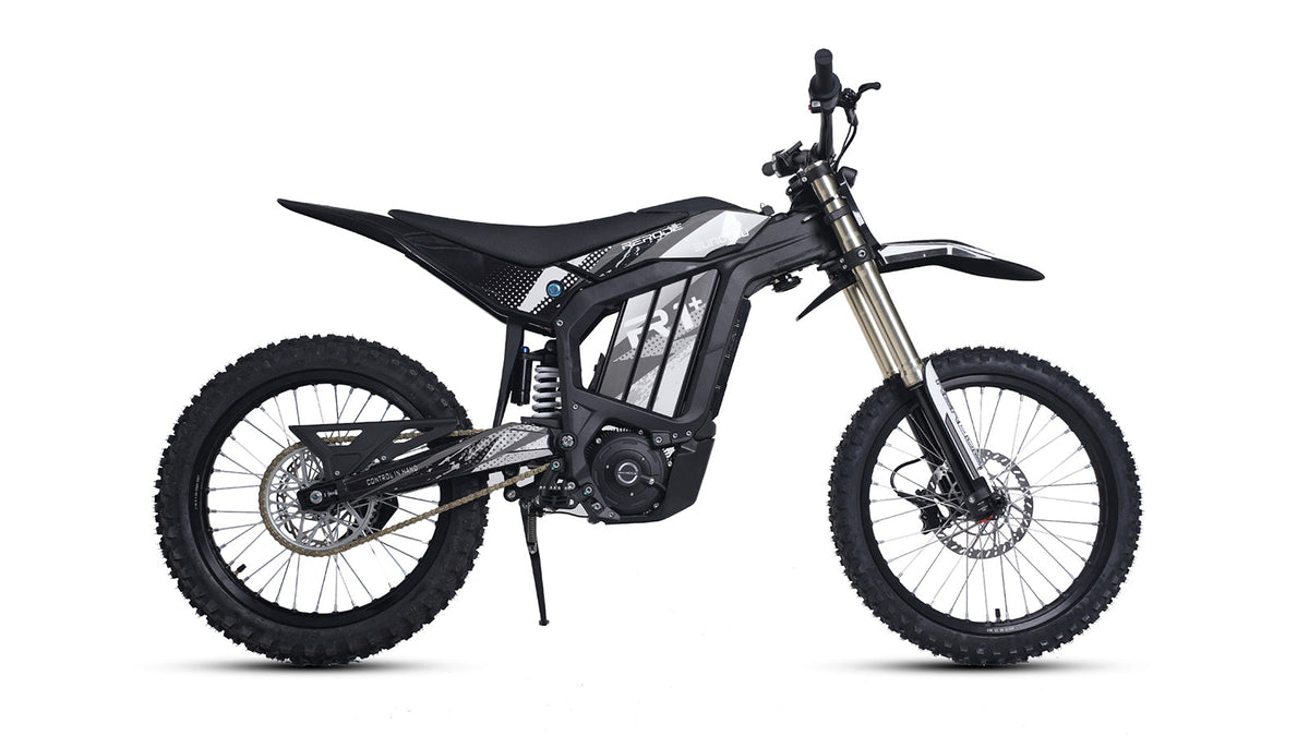 Black EUNORAU x RERODE R1+ left-side profile with battery, chain and disc brakes