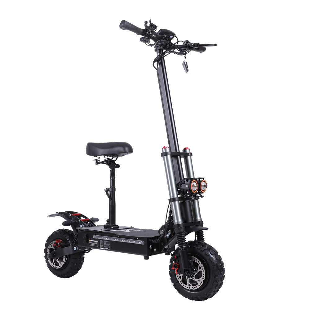 Freeboy J30 MAX electric scooter with optional seat, front suspension and disc brake rotors