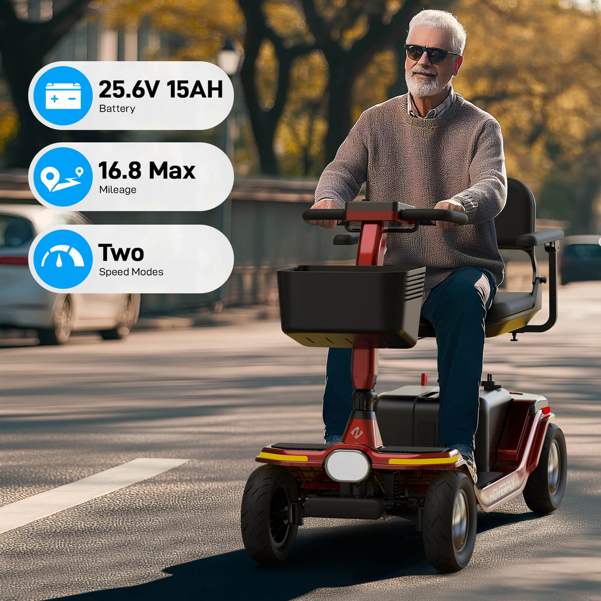 Hoverfly T5 4-Wheel Mobility Scooter | 16.8-Mile Claim — alternate product view
