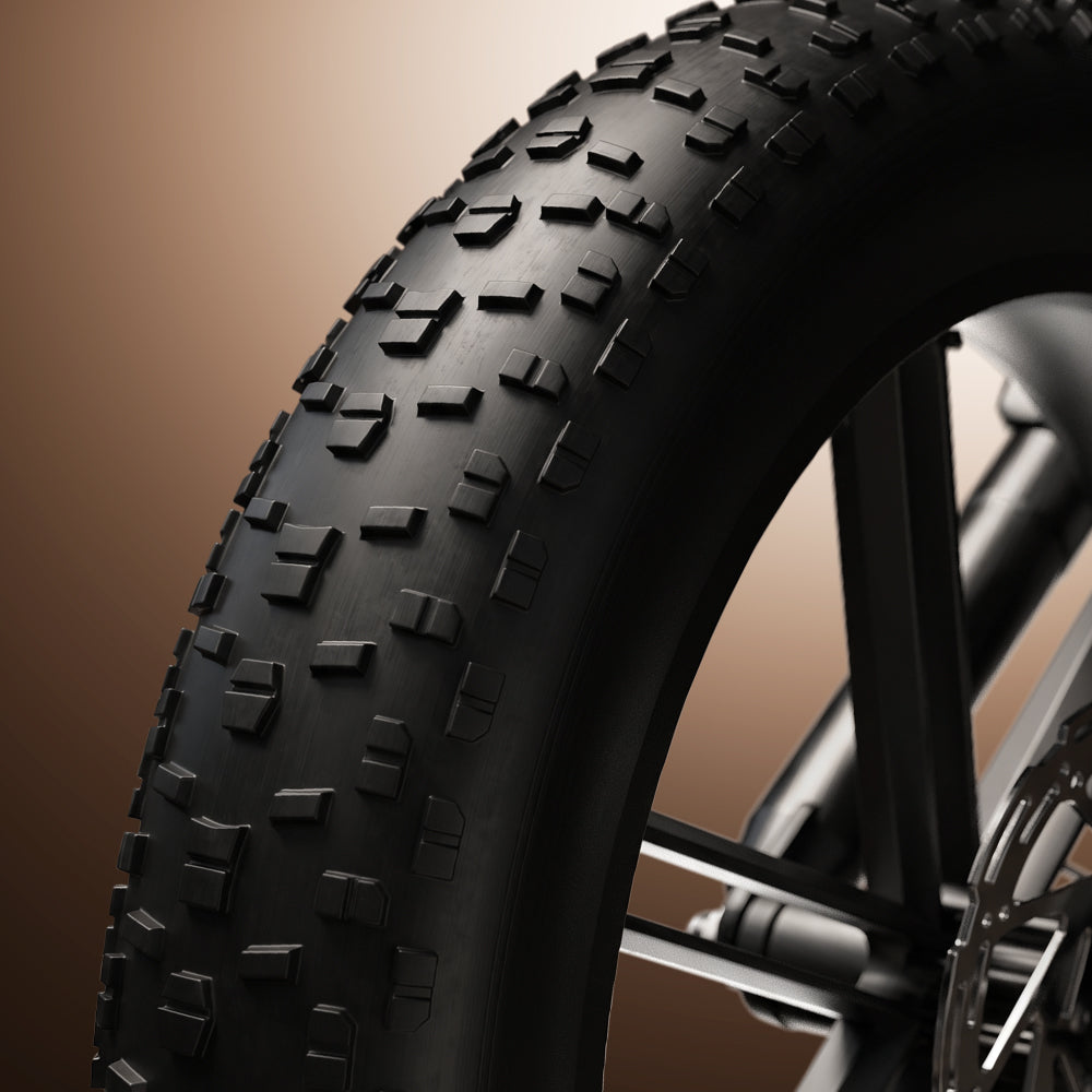 Deep tread pattern on the 20-inch CST fat tire