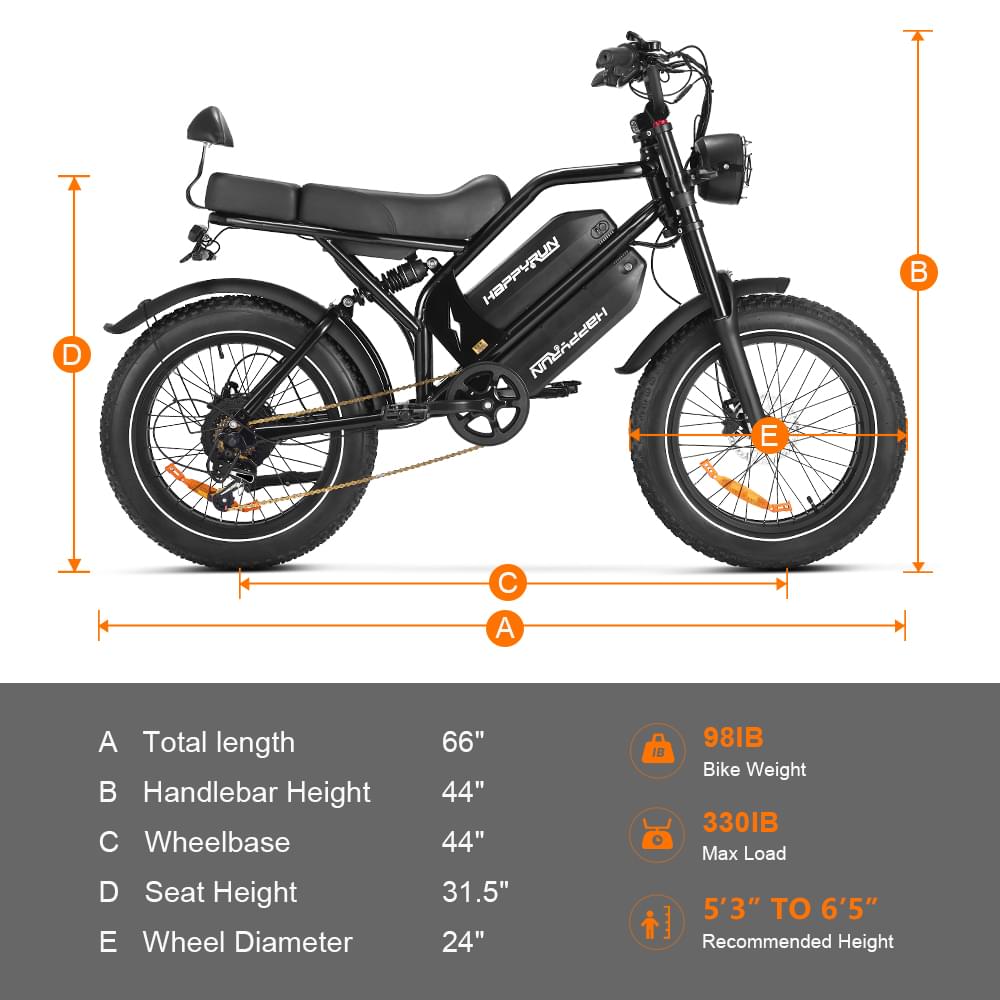 HappyRun G70 UL 2849 Certified Dual-Battery Cargo Electric Bike, official HappyRun product image 9