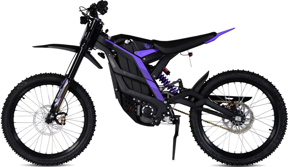 79BIKE Falcon Pro in Kenshi Black with purple graphics, left-side product view