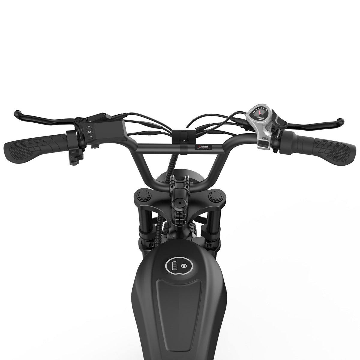 Rear three-quarter view of the isinwheel R6 Pro showing the rear coil-over shock, the chain, the rear fender, and the disc brake assembly