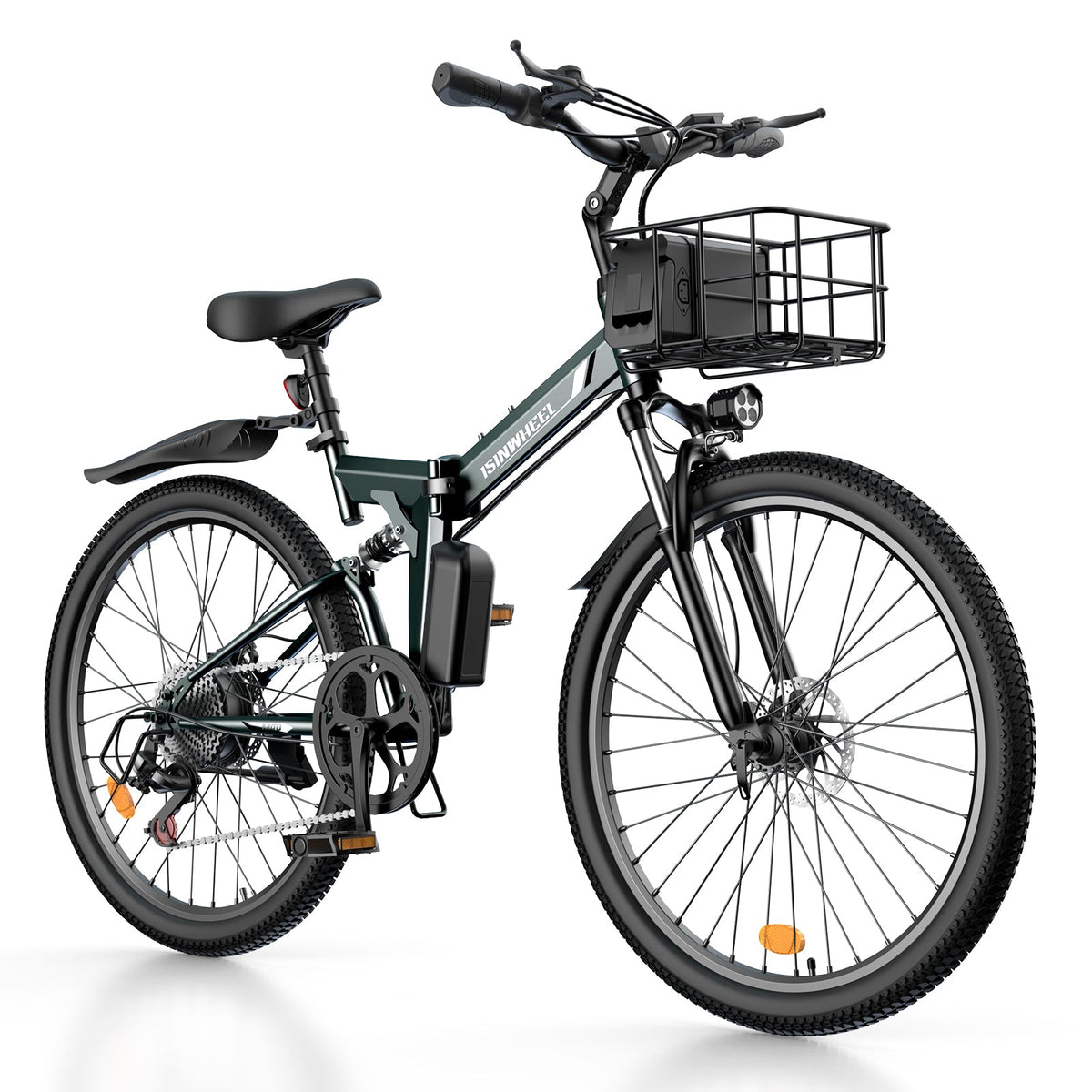 isinwheel M40 Folding Electric Bike full product three-quarter view