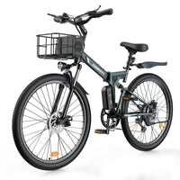 isinwheel M40 Folding Electric Bike Forest Green bike side profile