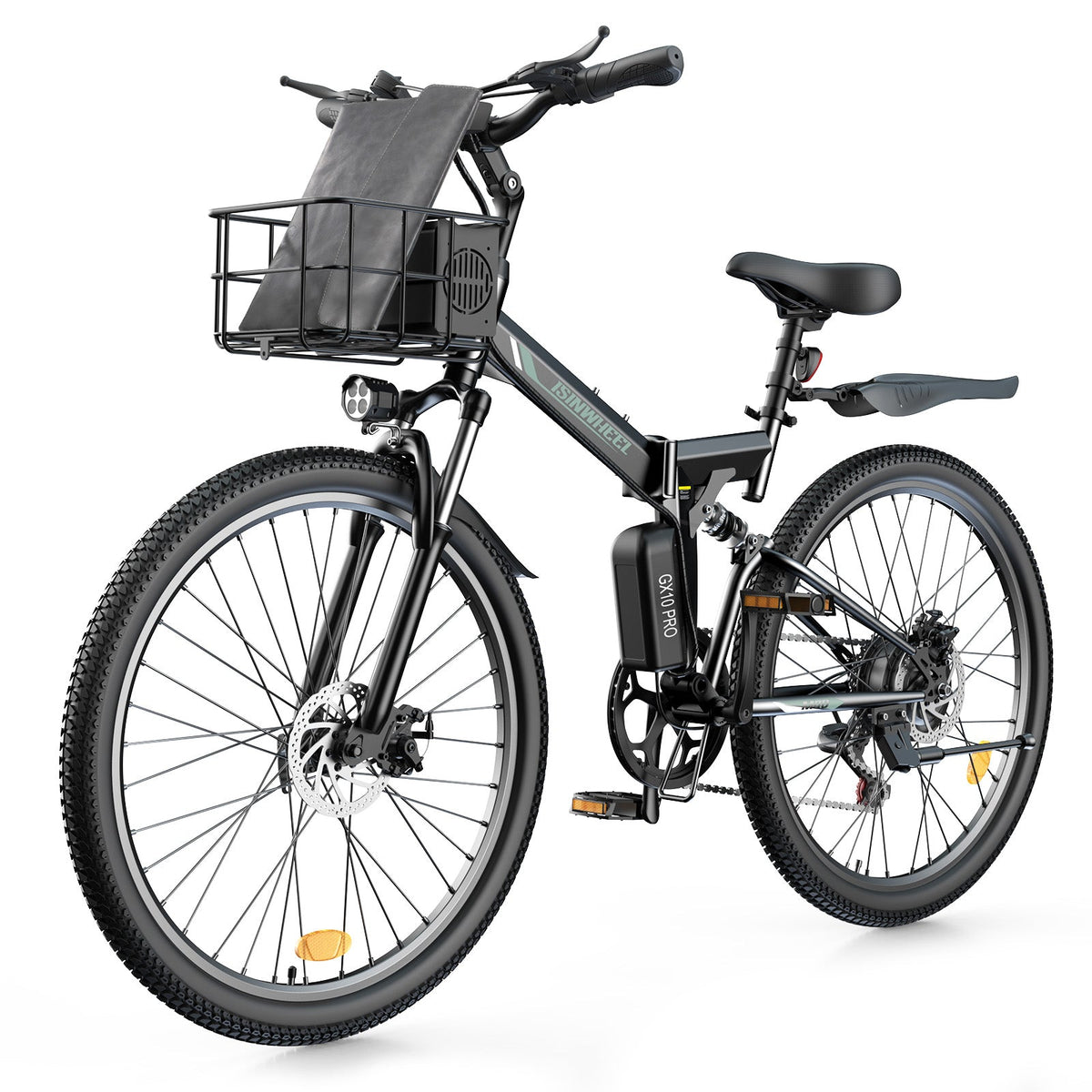 isinwheel M40 Folding Electric Bike Forest Green lifestyle view