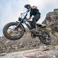 Helmeted rider descending over rocky ground on the CycHunter