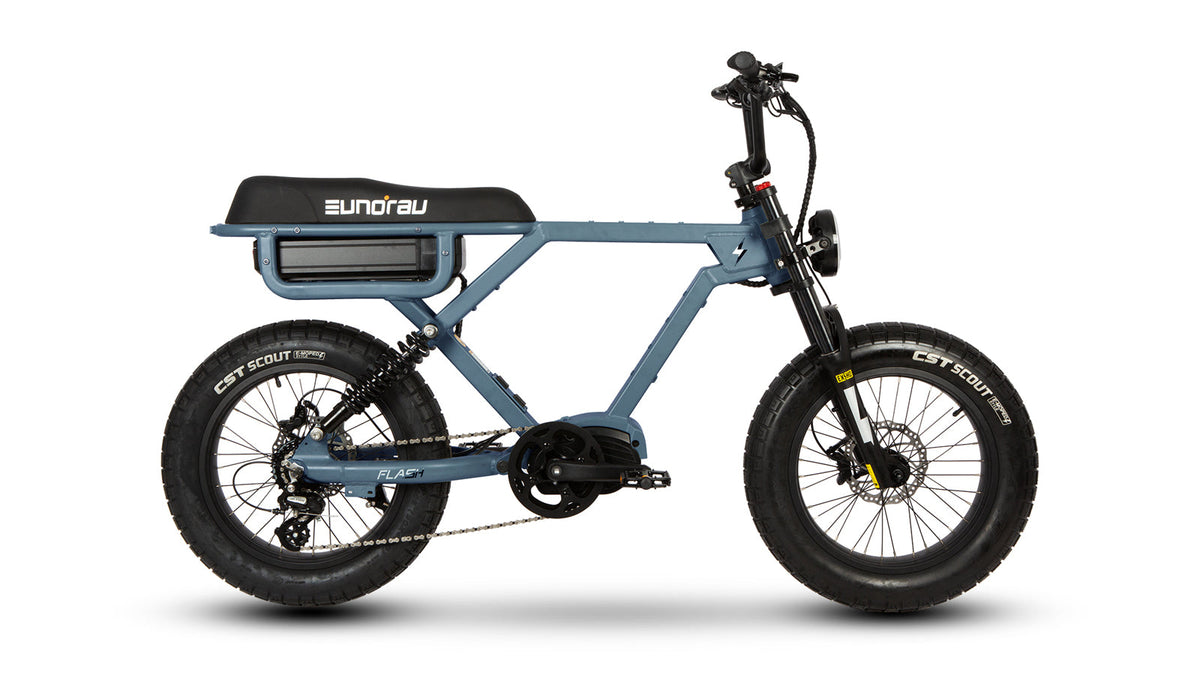 EUNORAU FLASH 2.0 Moon Black mid-drive electric bike side profile