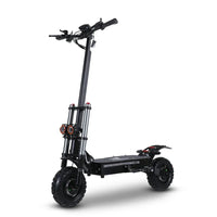 Freeboy J30 MAX black electric scooter side profile with deck light strip and dual hub wheels