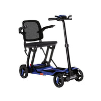 Navy Blue ScootNGo Voyager mobility scooter shown three-quarters from the front