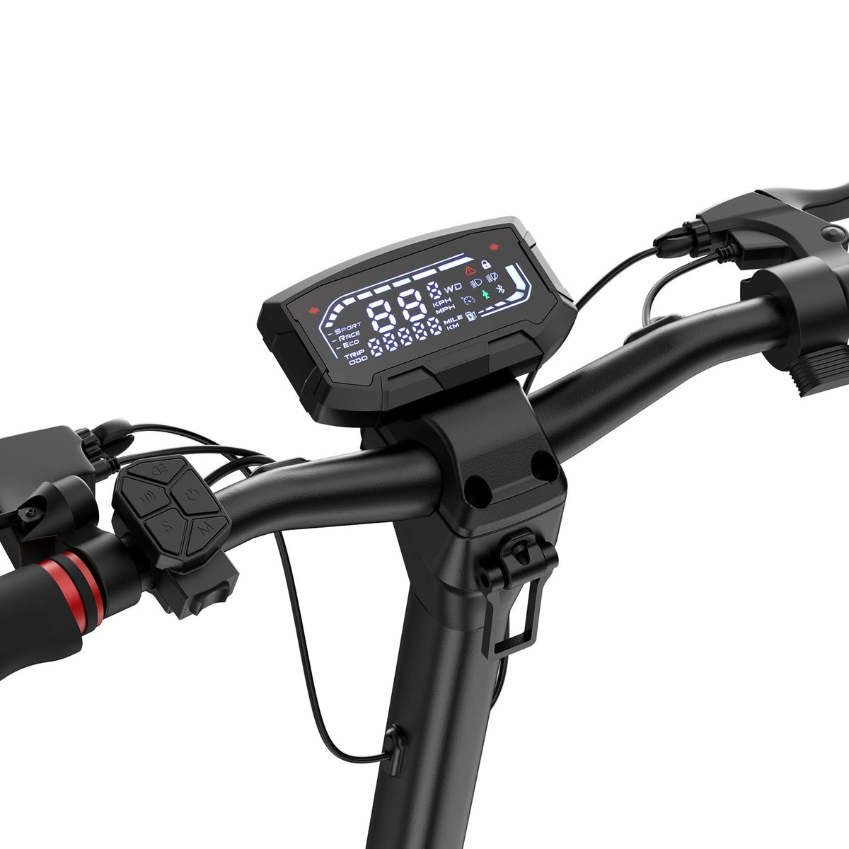 iScooter iX7 Pro dual-motor off-road folding electric scooter: dual 1200W motors (2400W peak combined), 38 mph top speed, 720Wh battery, 10-inch tubeless off-road tires, dual suspension, EABS plus double disc brakes, turn lights, ambient lights, 65.5 lb folded, 330 lb max load