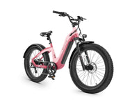 Macaron Pink Velowave Grace 2.0 Step-Thru electric bike studio three-quarter view