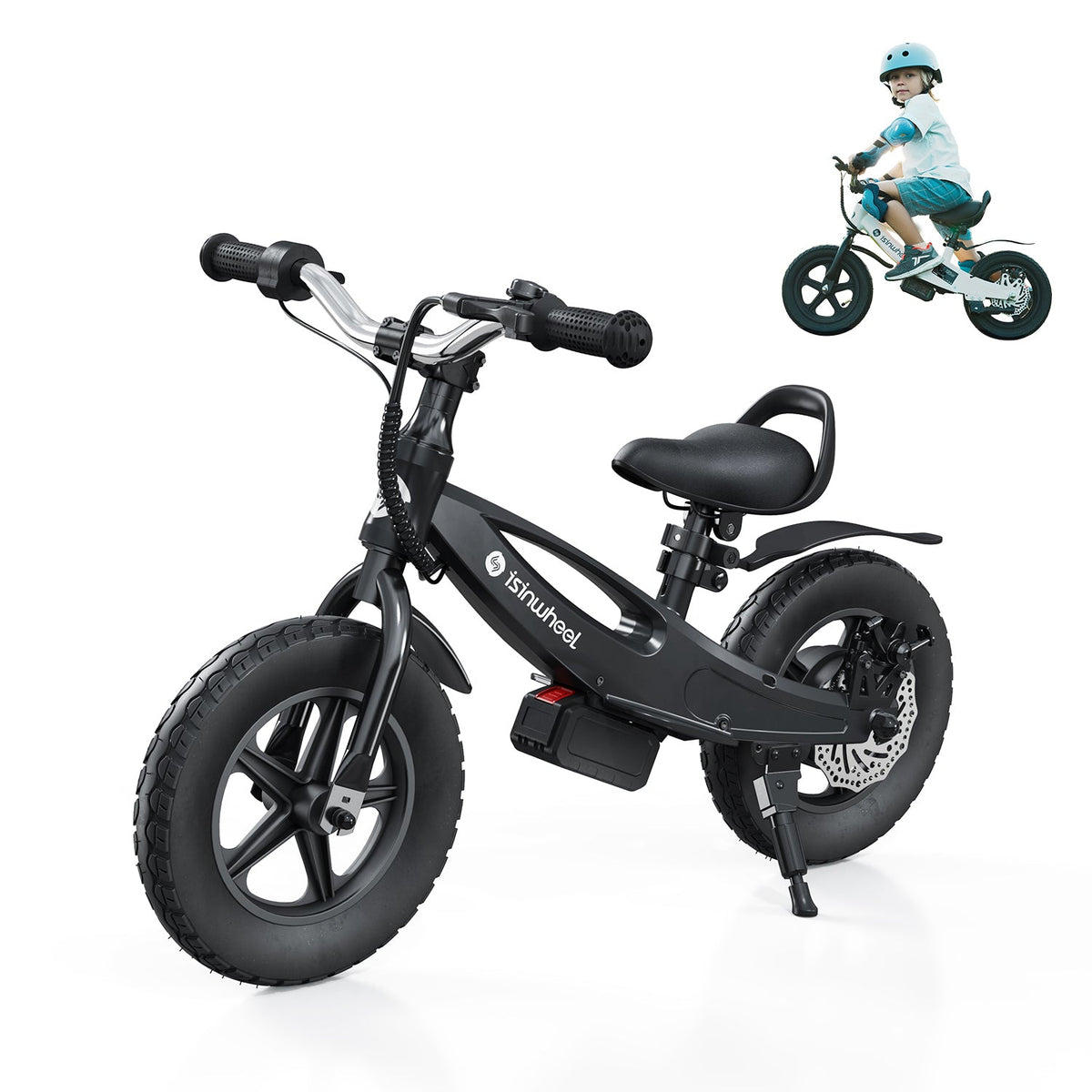 isinwheel SK12 Kids Electric Balance Bike White SK12 side profile