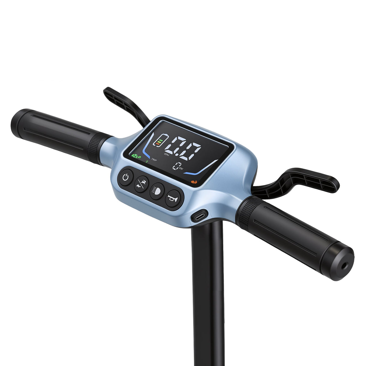 ScootNGo Voyager handlebar control panel with display and push buttons
