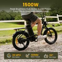 1500W peak brushless hub motor feature graphic for the upgraded U7 S with 28 mph maximum speed, 120 Nm motor torque, and 35 degree maximum slope call-outs