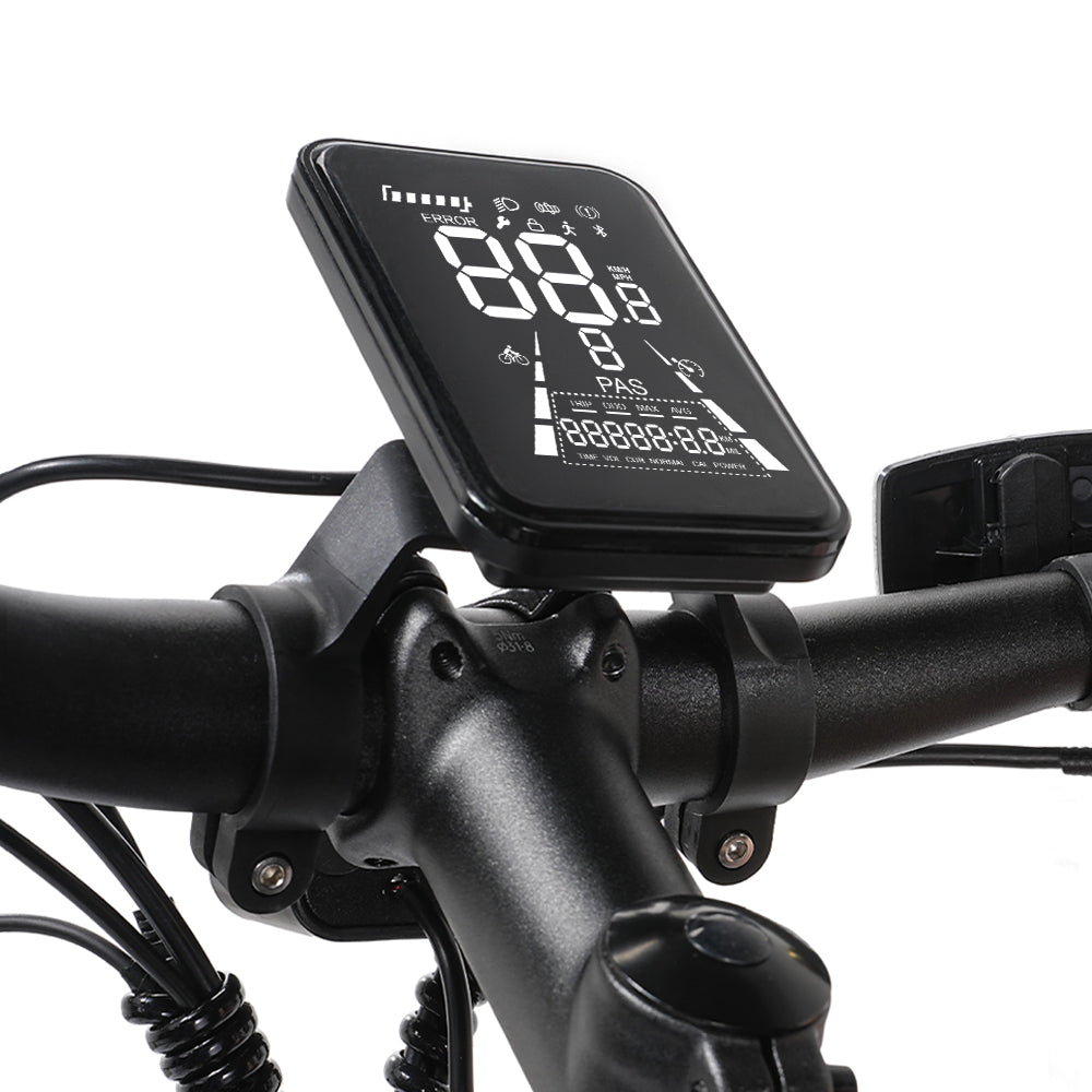 Dremax full-color LCD display mounted at the handlebar for speed, battery, and ride data.