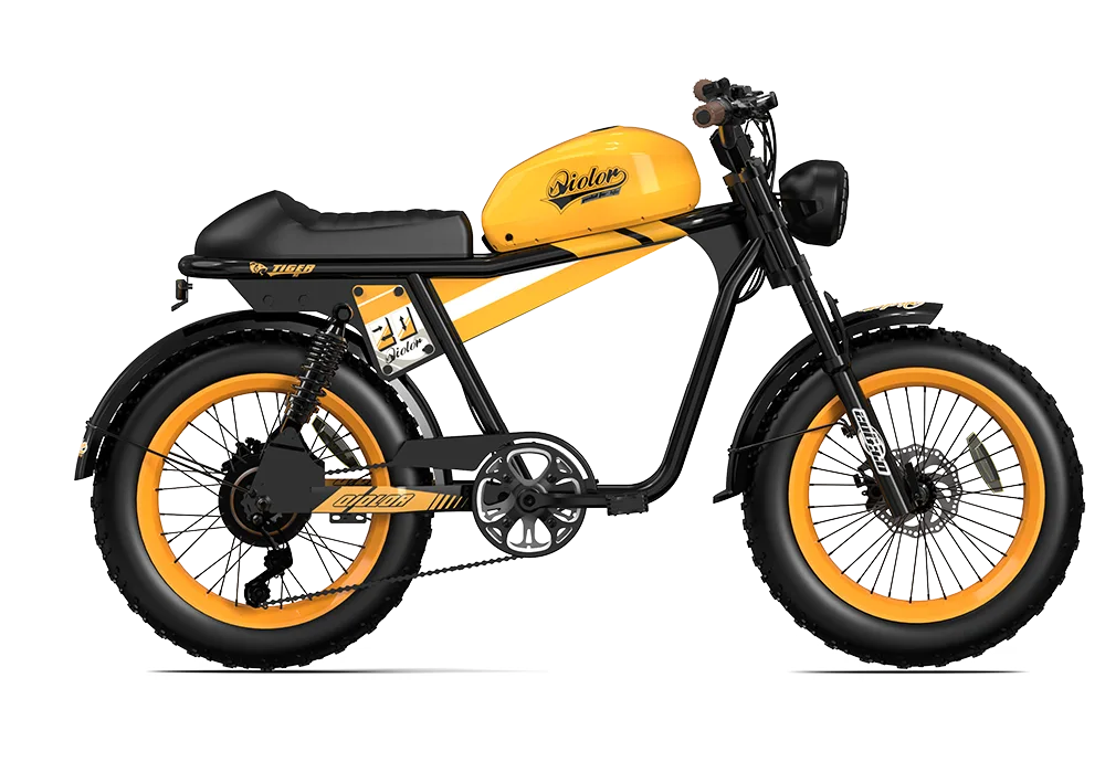 QIOLOR Tiger RE green electric bike side profile