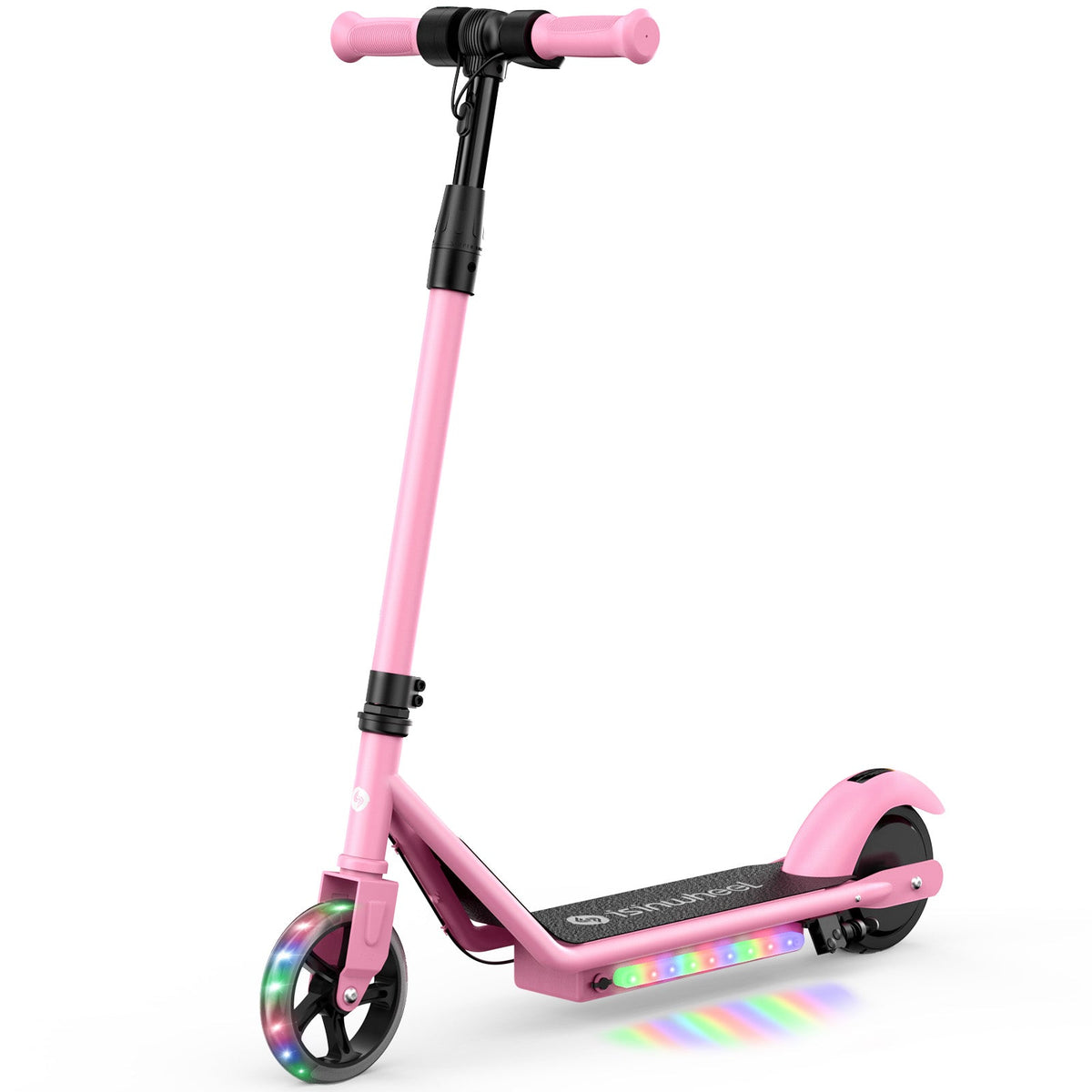 Pink isinwheel S2 kids electric scooter with light-up front wheel and deck