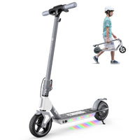 Gray isinwheel S4 kids electric scooter with illuminated deck