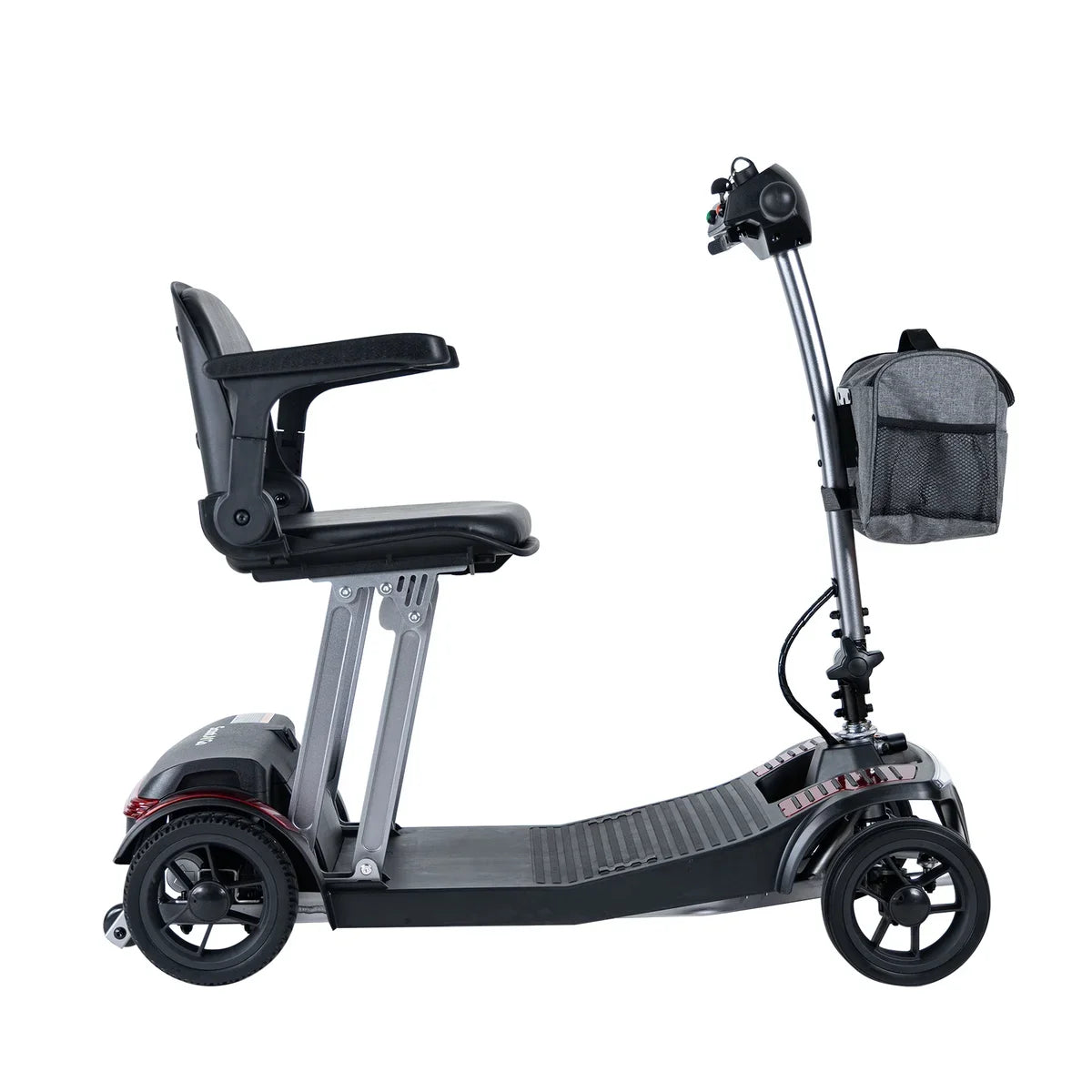 ScootNGo Folo left-side profile showing deck, seat and front storage bag