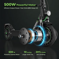 isinwheel S9 Max Commuter Electric Scooter 500W rear motor and wheel
