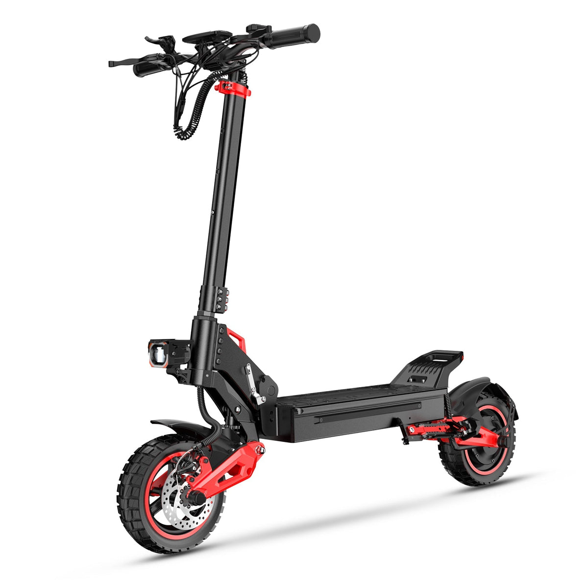 Freeboy J15 MAX black and red scooter front three-quarter view
