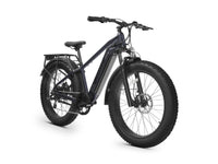 Dark gray Velowave Ranger 2.0 electric bike studio front three-quarter view