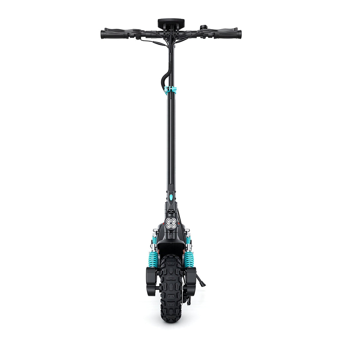 Head-on view of the GT2 Pro showing the handlebar, display, stem, and 11-inch front tire