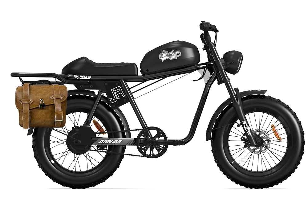 QIOLOR Tiger JR black electric bike alternate profile