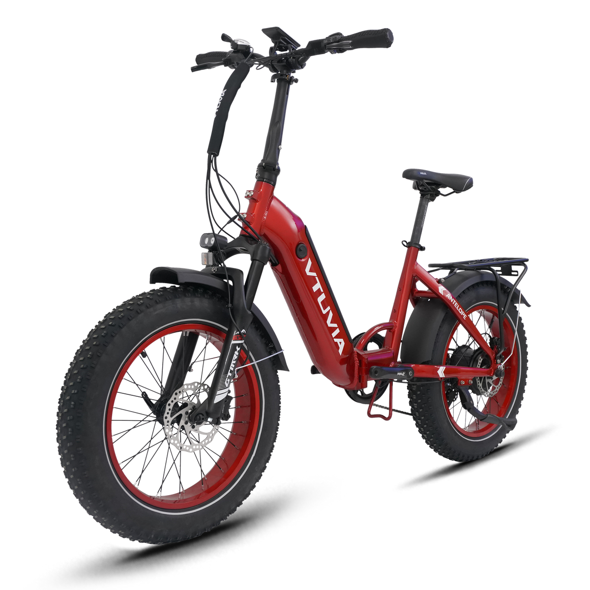 VTUVIA SX20 red fat-tire folding bike detail