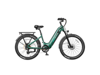 Heybike Hybrid Class 2/3 electric commuter bike with 750W rated rear-hub motor, 27.5 by 2.4 inch KENDA tires, Tektro hydraulic disc brakes, Shimano Altus 8-speed gearing, 6061 aluminum frame, hydraulic front fork, integrated turn-signal lighting, and an 864Wh battery on a UL 2849 certified electrical system