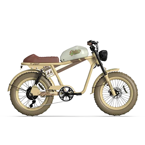 QIOLOR Tiger RE yellow retro electric bike front view