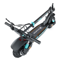 Top view of the folded GT2 Pro showing the 7.5-inch deck, handlebar, cables, and folding latch