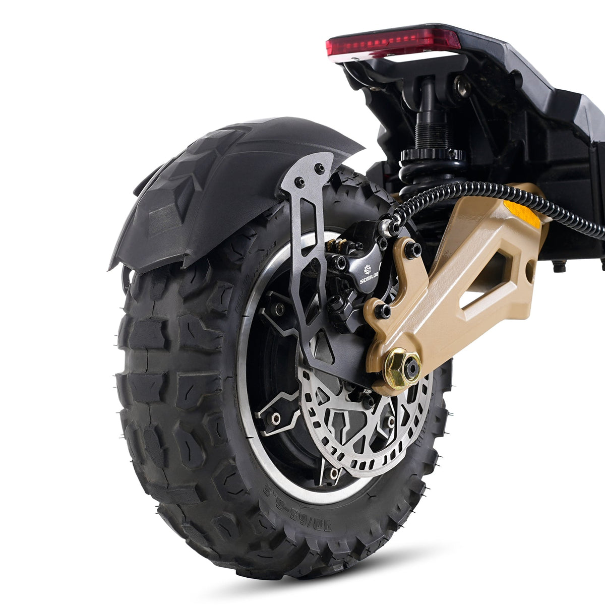 Circooter Cruiser Pro 2400W dual-motor off-road electric scooter with 11-inch pneumatic off-road tires, dual hydraulic suspension front and rear, hydraulic disc brakes, extra-wide deck, UL 2272 certified electrical system, and a 38 mph top-speed claim