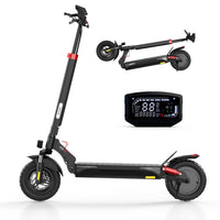 iScooter iX3 800W budget off-road folding electric scooter: 48V peak 800W brushless rear motor, 24 mph, 720Wh battery, 10-inch off-road pneumatic tires, dual disc + E-ABS, dual suspension, turn signal indicator, 52.2 lb folded, IPX4