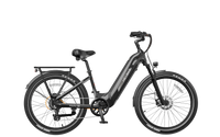 Heybike Hybrid Class 2/3 electric commuter bike with 750W rated rear-hub motor, 27.5 by 2.4 inch KENDA tires, Tektro hydraulic disc brakes, Shimano Altus 8-speed gearing, 6061 aluminum frame, hydraulic front fork, integrated turn-signal lighting, and an 864Wh battery on a UL 2849 certified electrical system