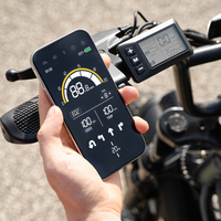 Phone showing the Cycrown app beside the Run Mini LCD screen