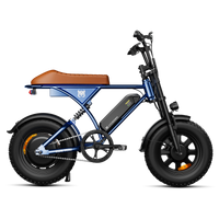 Blue Run Mini moped-style e-bike shown from the side