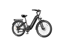 Heybike Hybrid Class 2/3 electric commuter bike with 750W rated rear-hub motor, 27.5 by 2.4 inch KENDA tires, Tektro hydraulic disc brakes, Shimano Altus 8-speed gearing, 6061 aluminum frame, hydraulic front fork, integrated turn-signal lighting, and an 864Wh battery on a UL 2849 certified electrical system