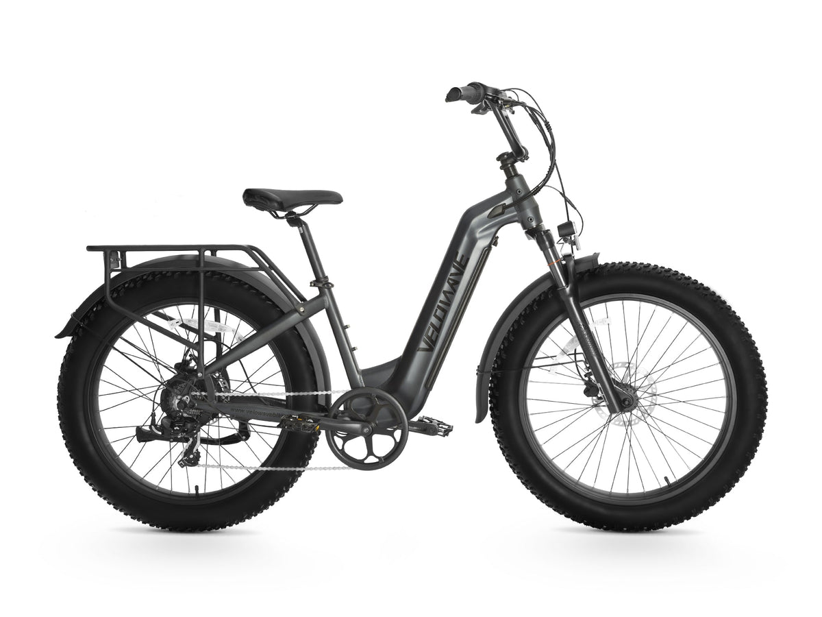 Morandi Green Velowave Ranger Step-Thru 2.0 electric bike on white background