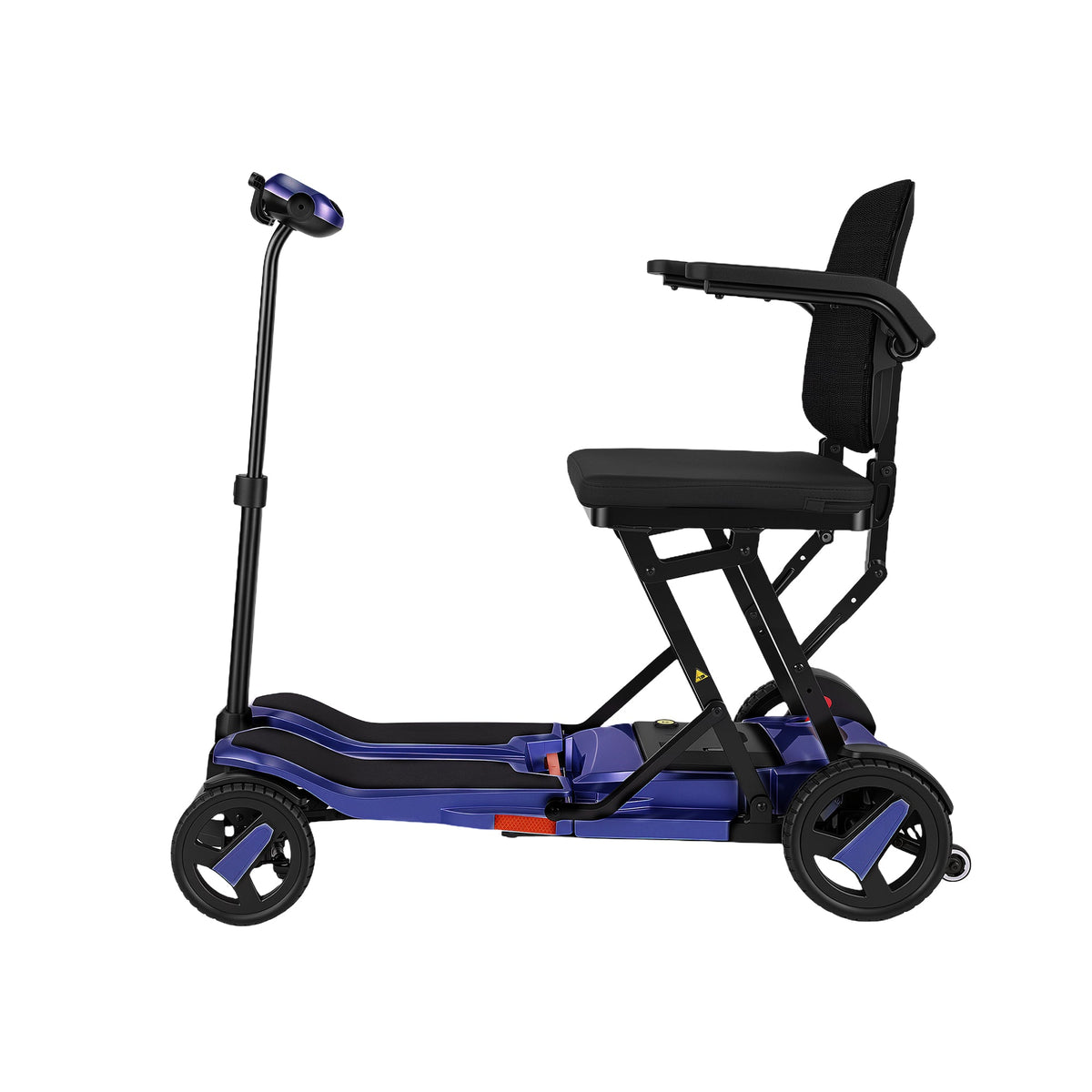 Navy Blue ScootNGo Voyager mobility scooter in right-side profile