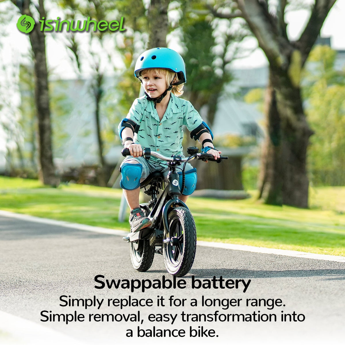 isinwheel SK12 Kids Electric Balance Bike dual fenders