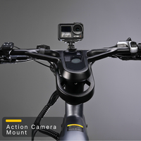 Action camera mounted at the center of the Nomad Pro handlebar for ride recording.