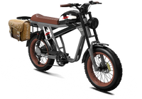 Black QIOLOR Tiger Plus three-quarter view with rear rack and brown pannier bag