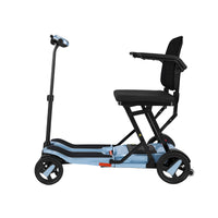 Sky Blue ScootNGo Voyager mobility scooter in right-side profile