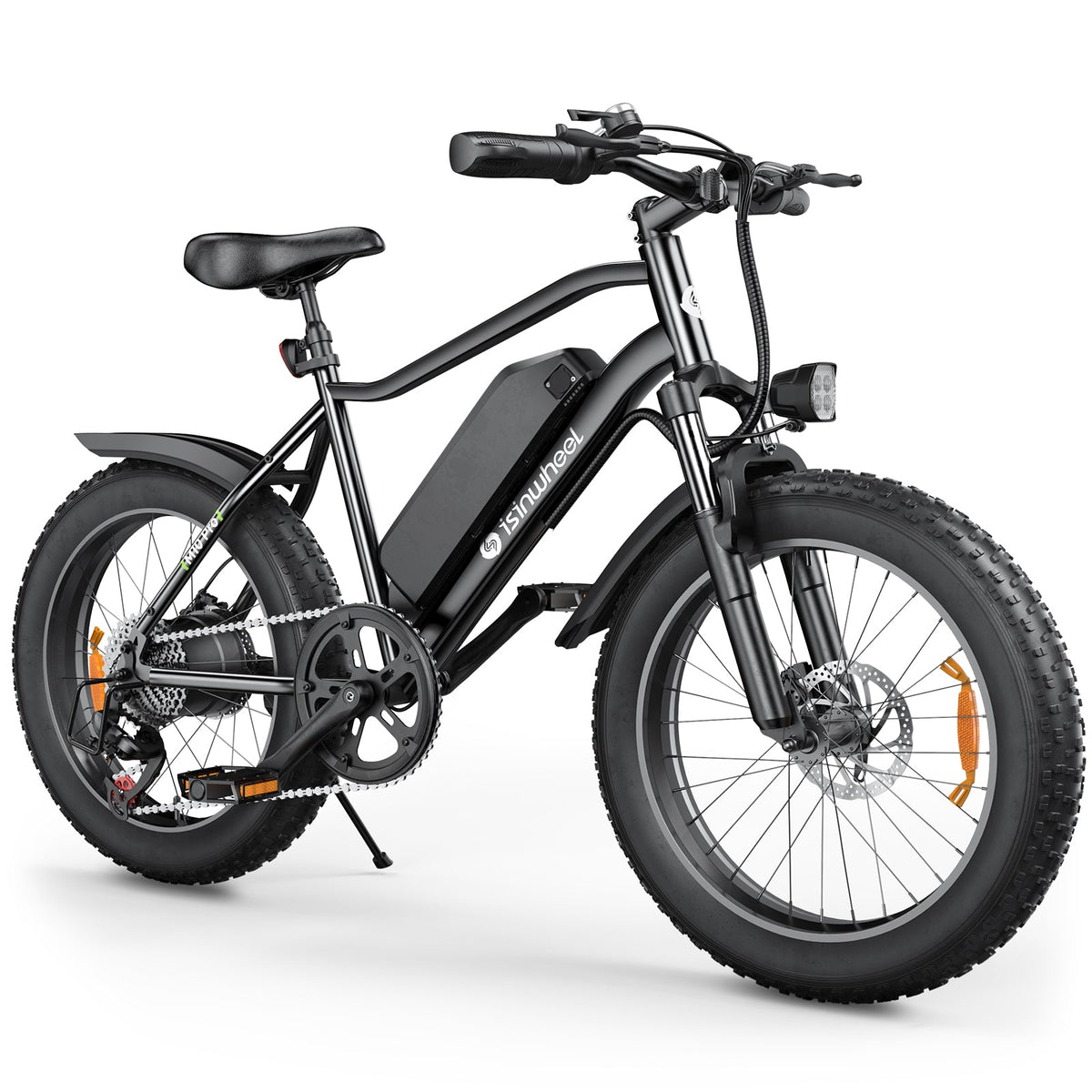 Side product view of the isinwheel M10Pro with rear rack